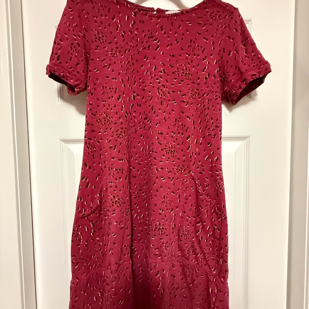 Fat Face Red Puff Sleeve Mini Dress